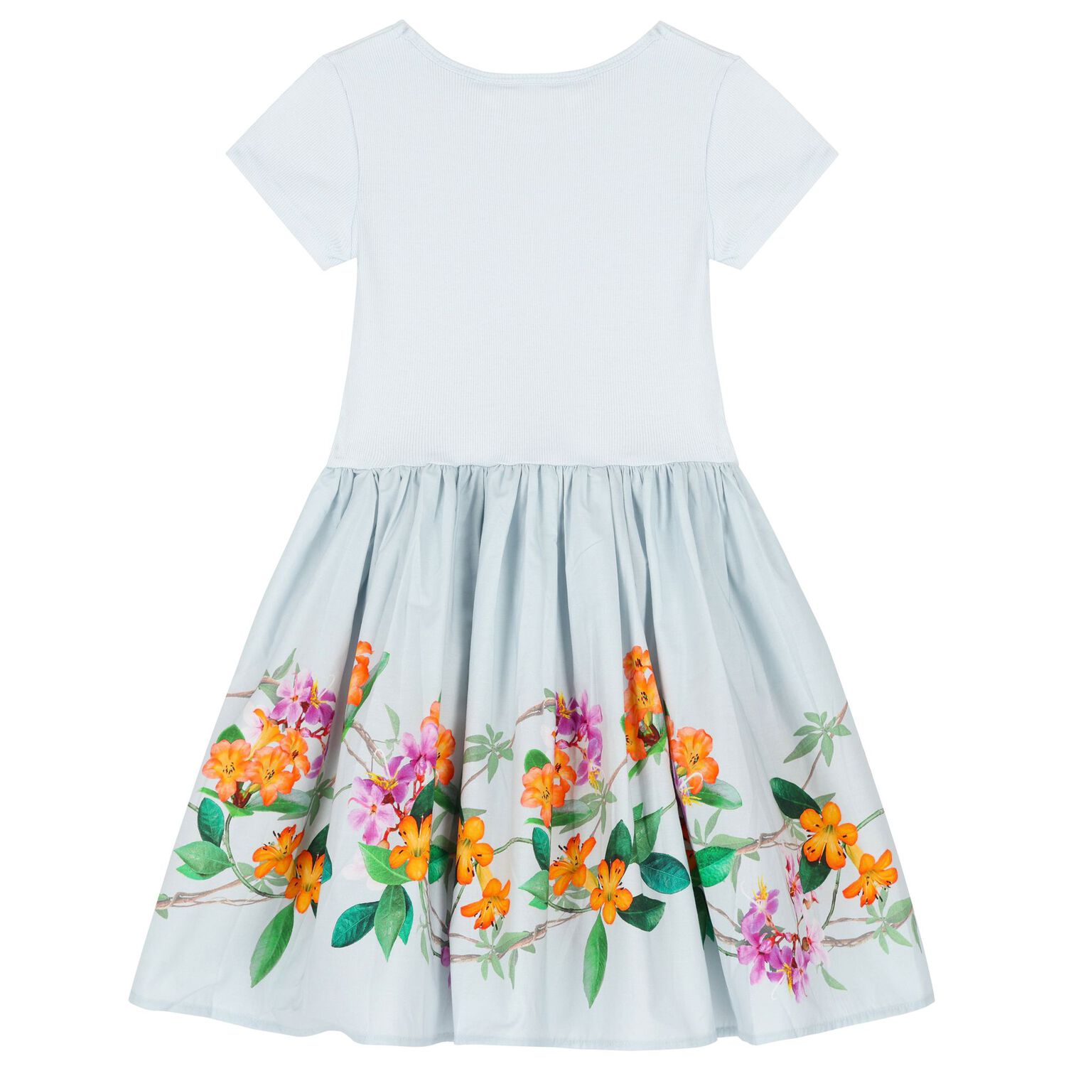 Girls Blue Floral Dress, 2, hi-res image number null