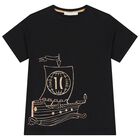 Boys Black & Beige Geo Map Shorts Set, 1, hi-res