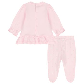Baby Girls Pink Logo Trousers Set