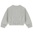 Girls Grey Embroidered Heart Sweatshirt, 1, hi-res