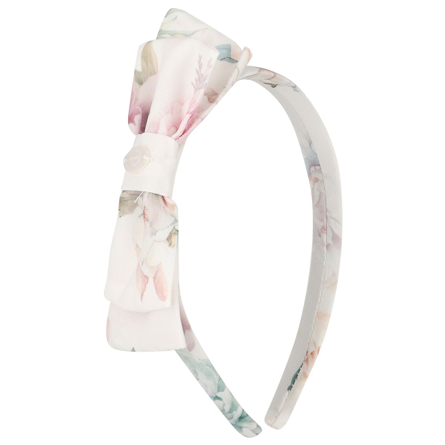 Girls Ivory Floral Chiffon Headband, 3, hi-res image number null