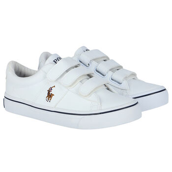 Boys White Logo Trainers