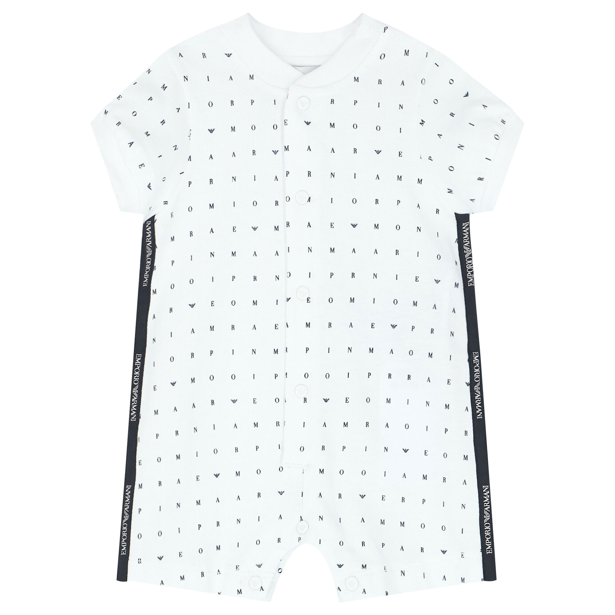 Emporio Armani White Navy Logo Romper Junior Couture UAE