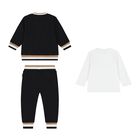 Baby Boys Black & White Logo Tracksuit Gift Set, 2, hi-res