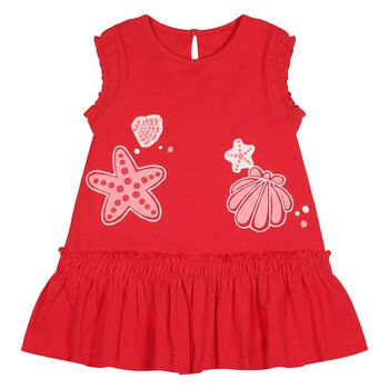 Younger Girls Red Shell Dress
