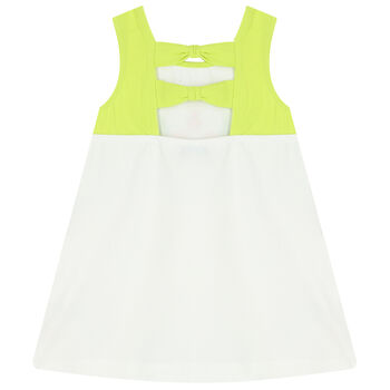 Younger Girls Ivory Flamingo Dress
