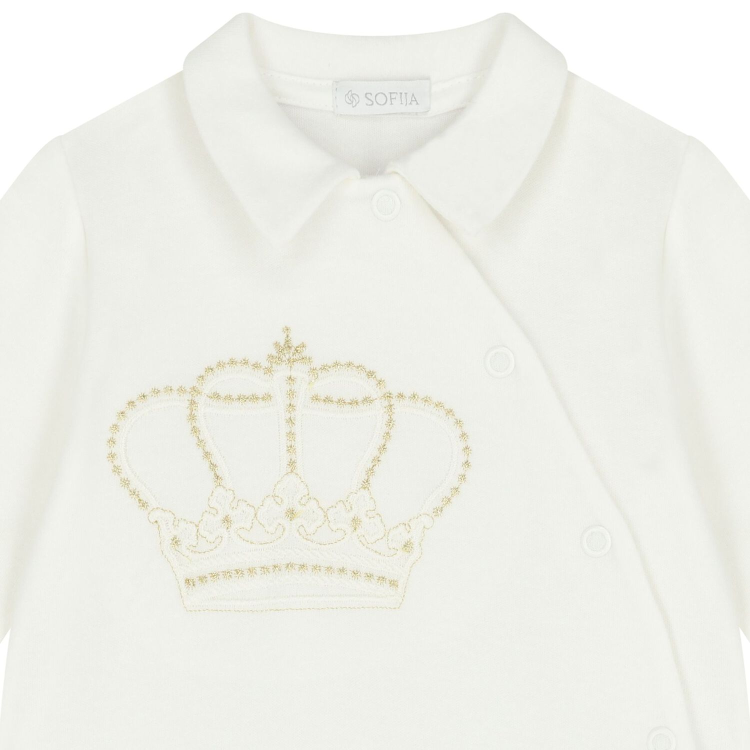 Baby Boys Ivory Crown Babygrow, 1, hi-res image number null