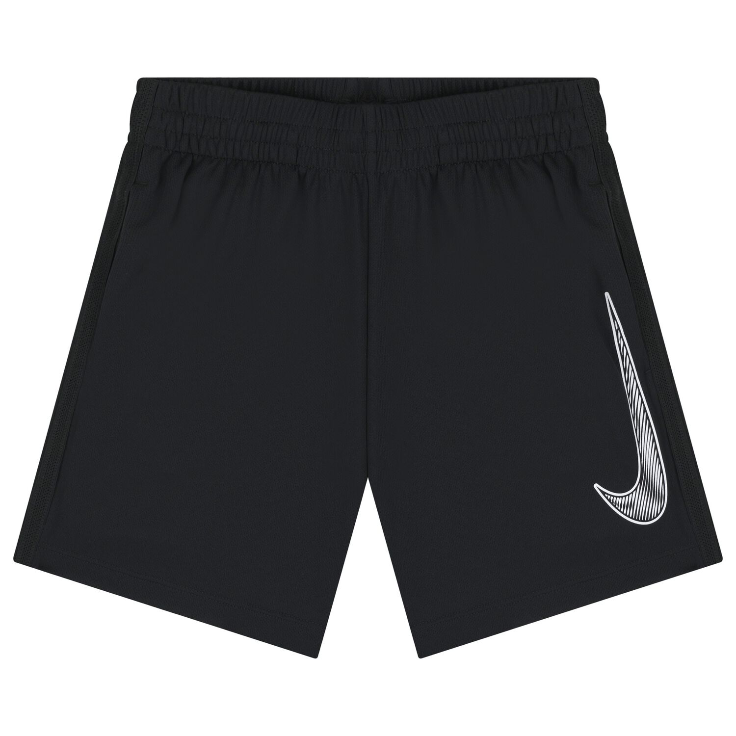 Boys Black Logo Shorts, 1, hi-res