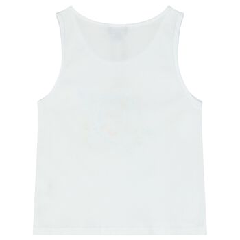 Girls White Logo Turtle Top