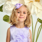 Girls Lilac Bow Hairclip, 6, hi-res
