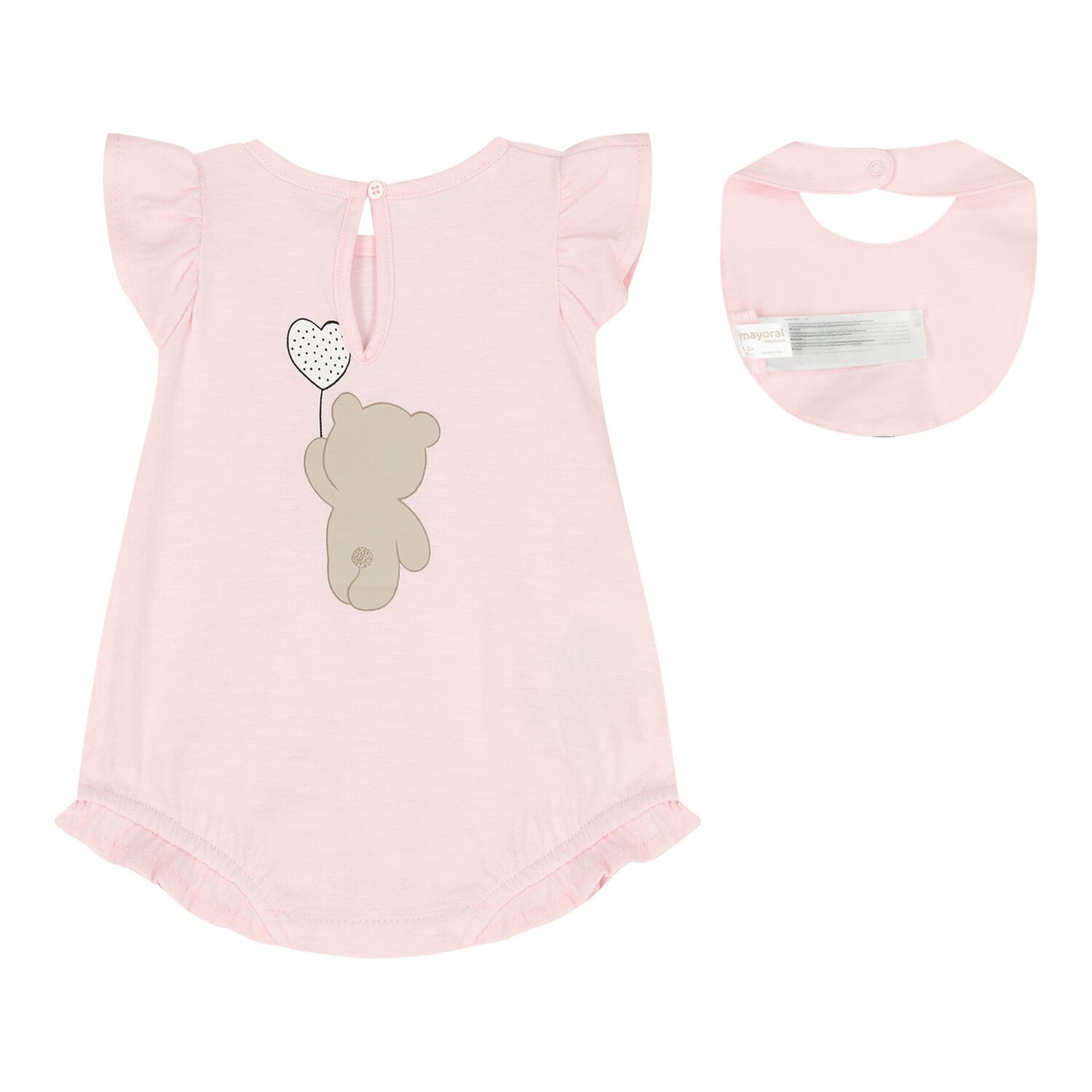 Baby Girls Pink Teddy Bear Romper Set, 1, hi-res