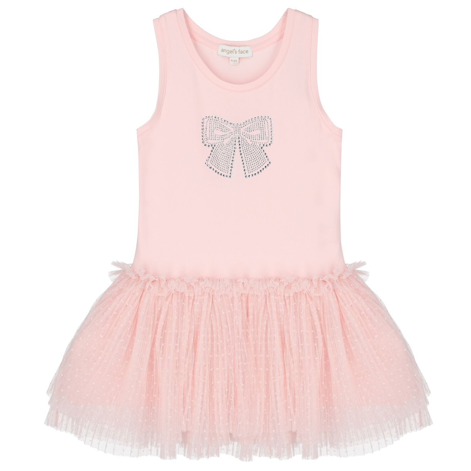 Girls Pink & Pleated Tulle Dress, 1, hi-res image number null