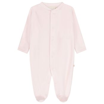 Baby Girls Pink Wings Velour Babygrow