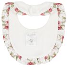 Baby Girls Ivory & Pink Floral Bib, 1, hi-res