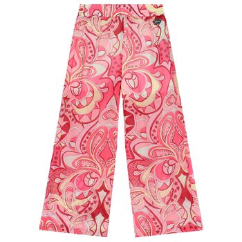 Girls Pink Abstract Trousers
