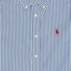 Boys White & Blue Striped Logo Shirt, 1, hi-res
