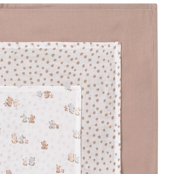 White & Beige Muslin Swaddles (3-Pack)