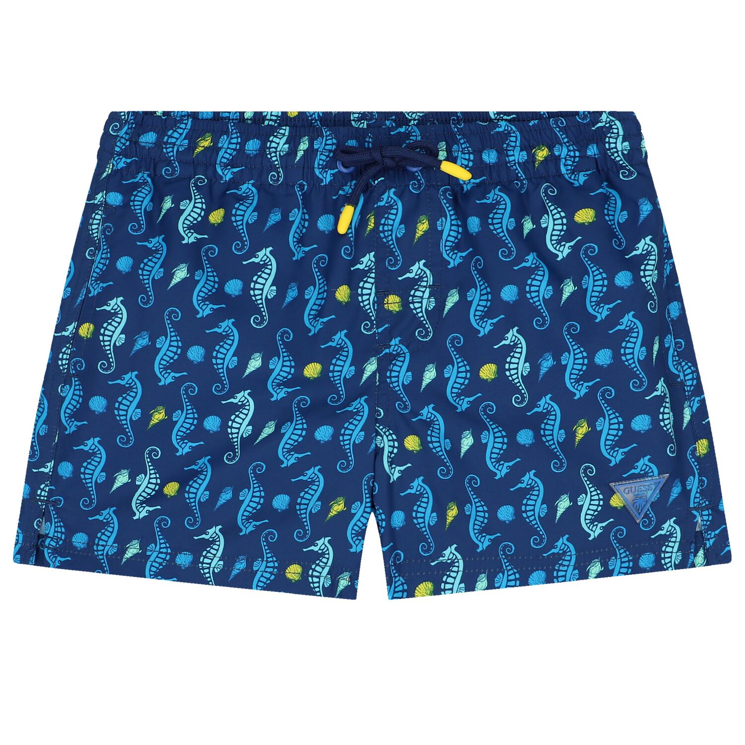 Boys Navy Blue Printed Swim Shorts, 2, hi-res image number null