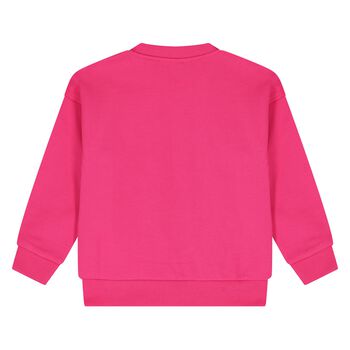 Younger Girls Pink Teddy Bear Logo Sweatshirt