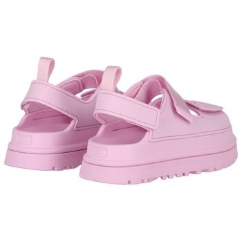 Girls Pink Chunky Logo Sandals 
