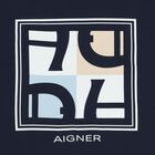 Baby Boys Navy Blue Logo Baby Blanket , 1, hi-res