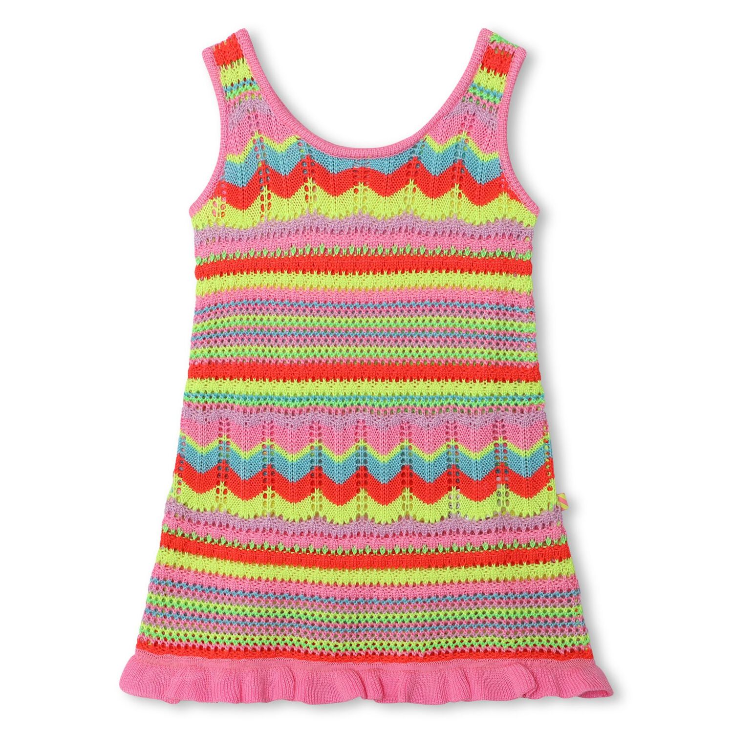 Girls Multi-Coloured Striped Dress, 1, hi-res