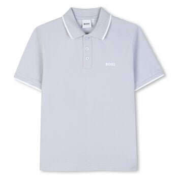 Boys Mini Me Blue Logo Polo Shirt