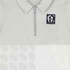Boys White & Grey Logo Polo Shirt, 1, hi-res