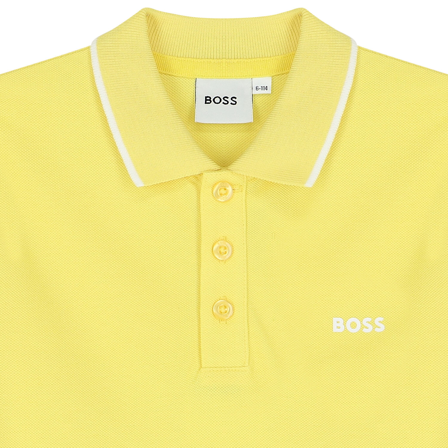Boys Yellow Logo Polo Shirt, 1, hi-res