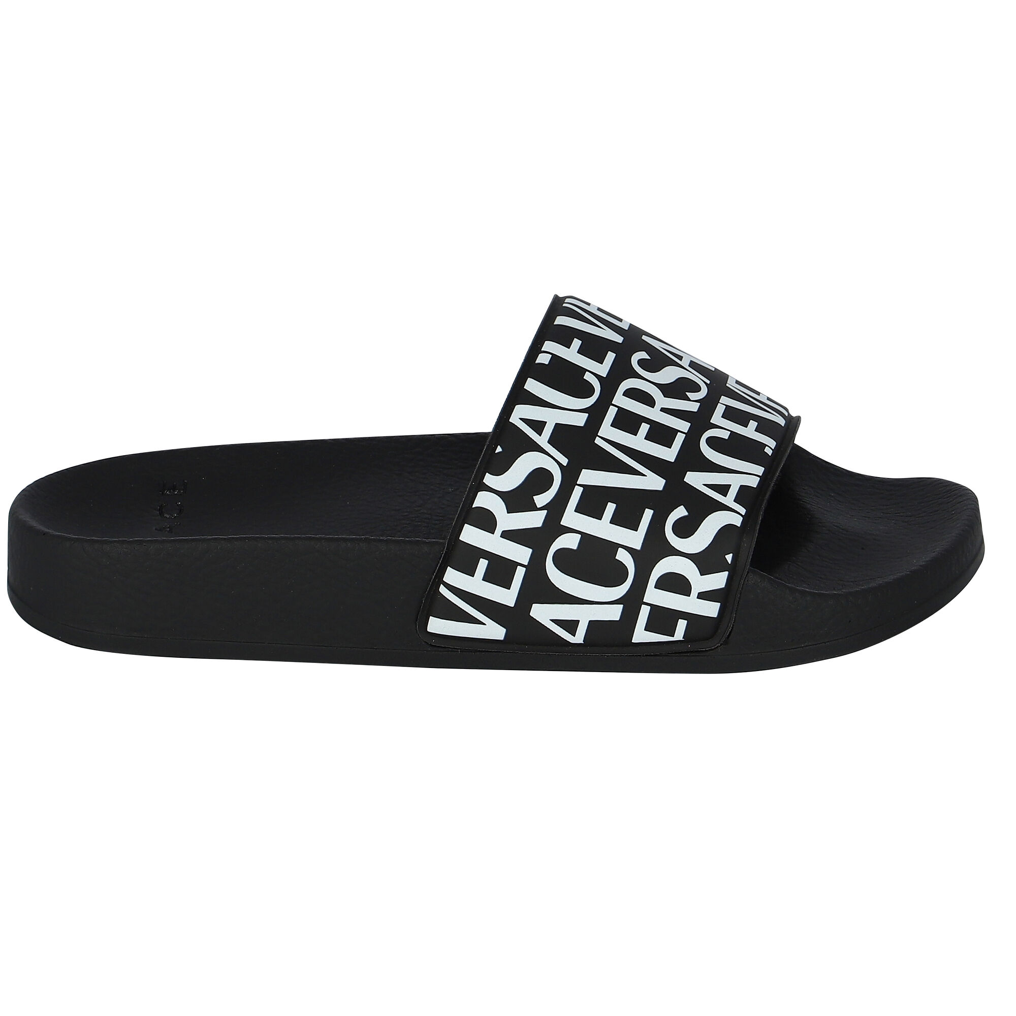 Versace Black White Logo Sliders Junior Couture UAE