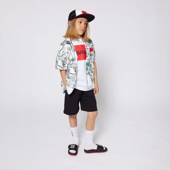 Boys Black & White Logo Socks