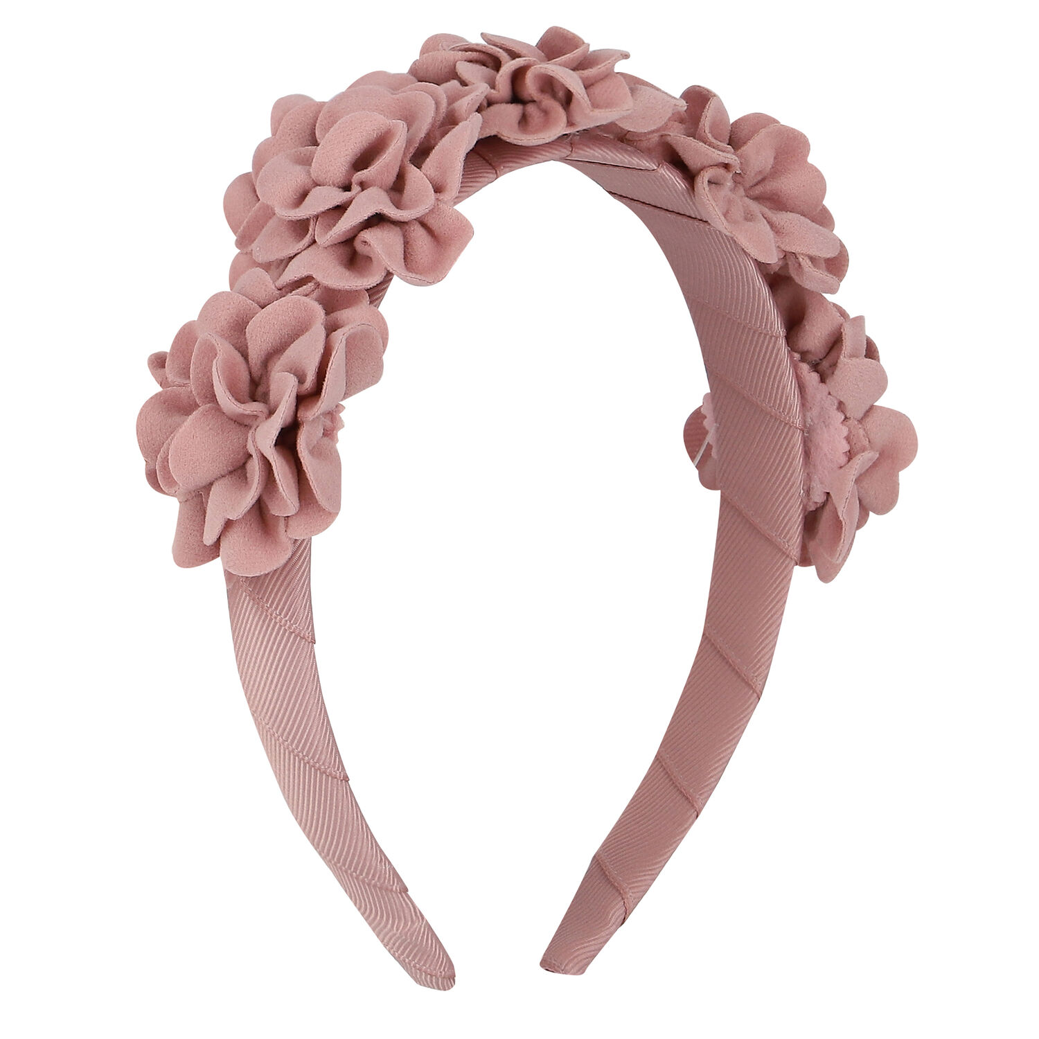 Girls Pink Floral Velvet Headband, 1, hi-res image number null