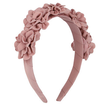 Girls Pink Floral Velvet Hairband