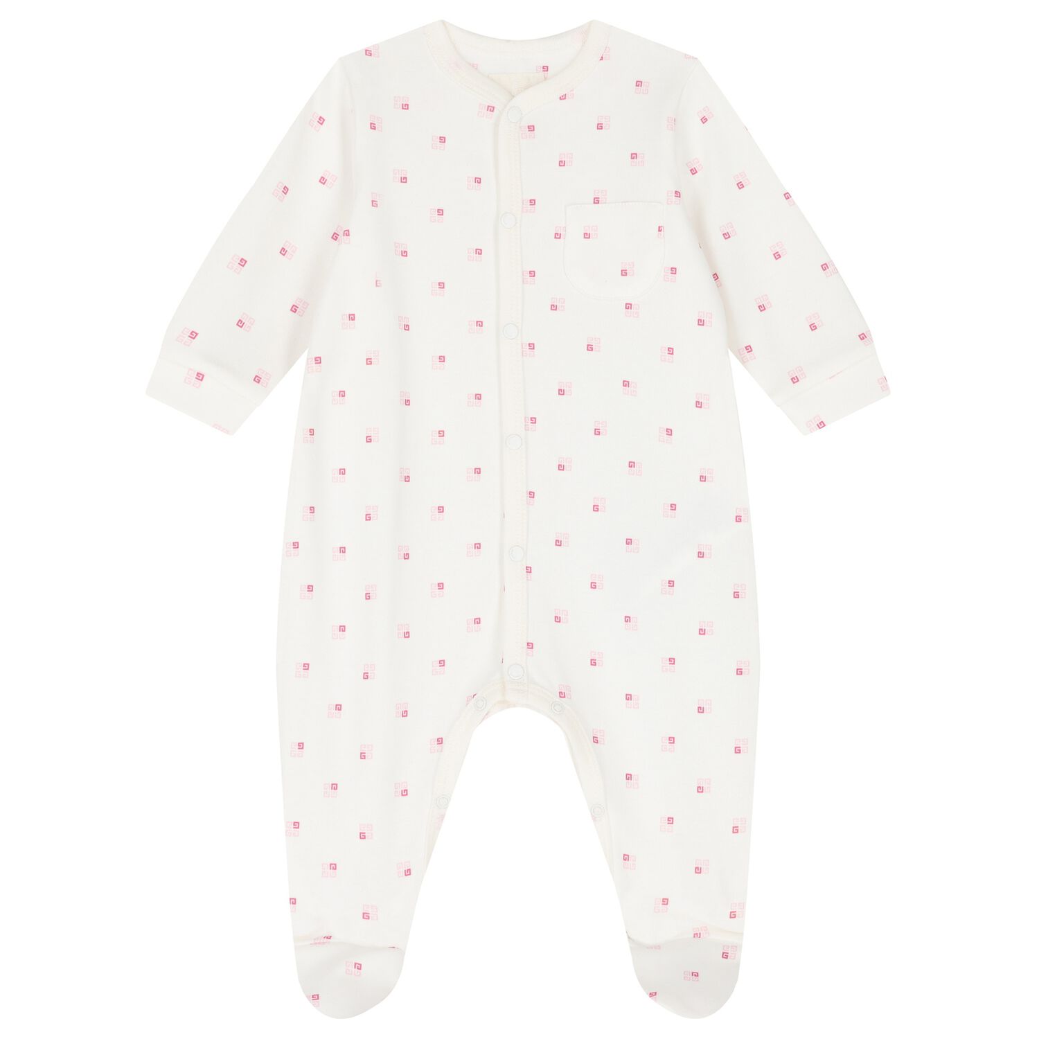 افرول بنات بالشعار باللون الابيض والوردى , 2, hi-res