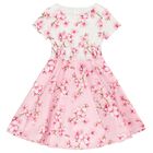 Girls Pink Cherry Blossom Dress, 1, hi-res