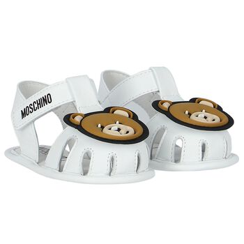 White Teddy Bear Baby Sandals