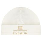 قبعة بنات  بالشعار باللون العاجي  , 1, hi-res