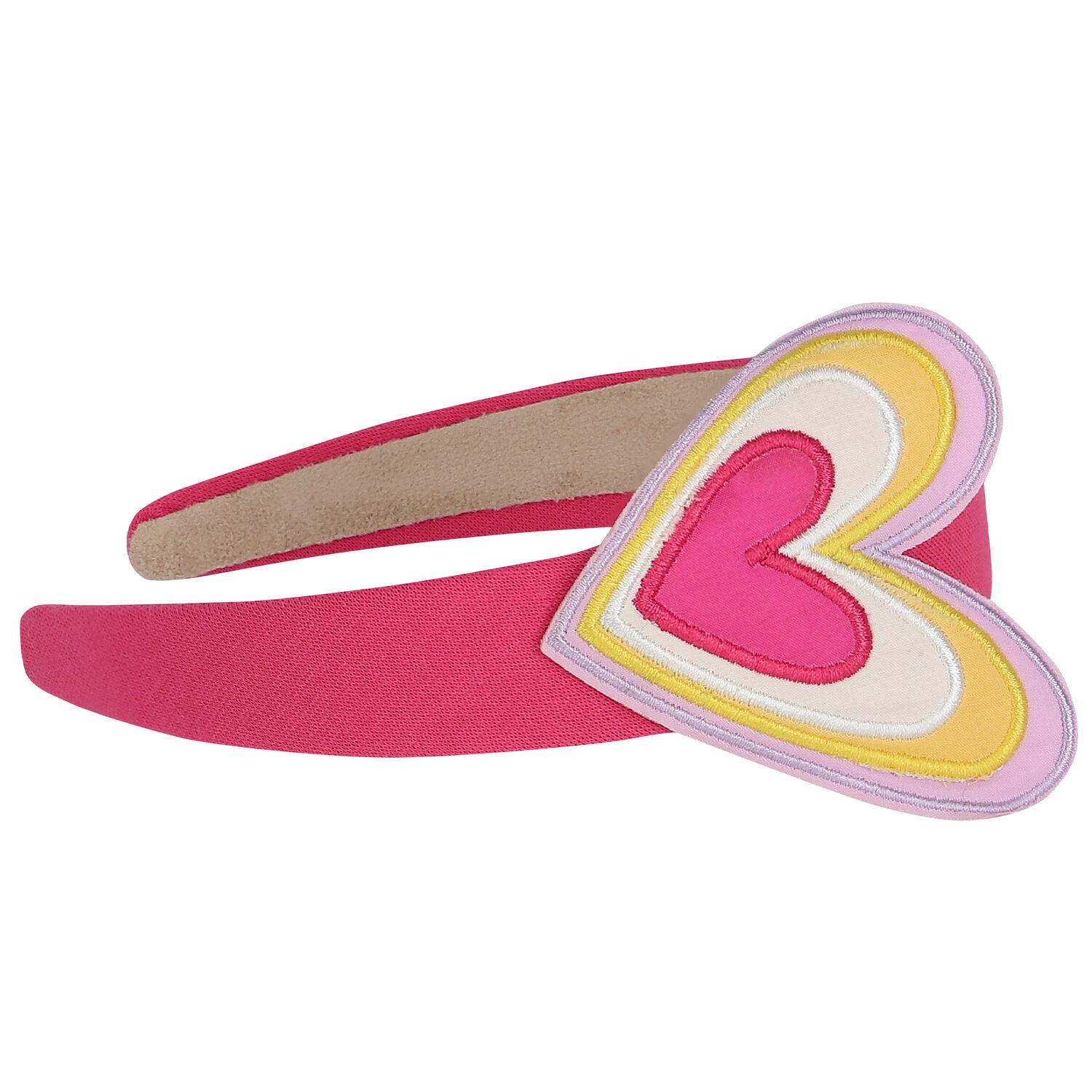 طوق شعر بنات قلوب باللون الوردى, 1, hi-res