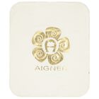 Baby Girls Ivory Logo Blanket, 1, hi-res