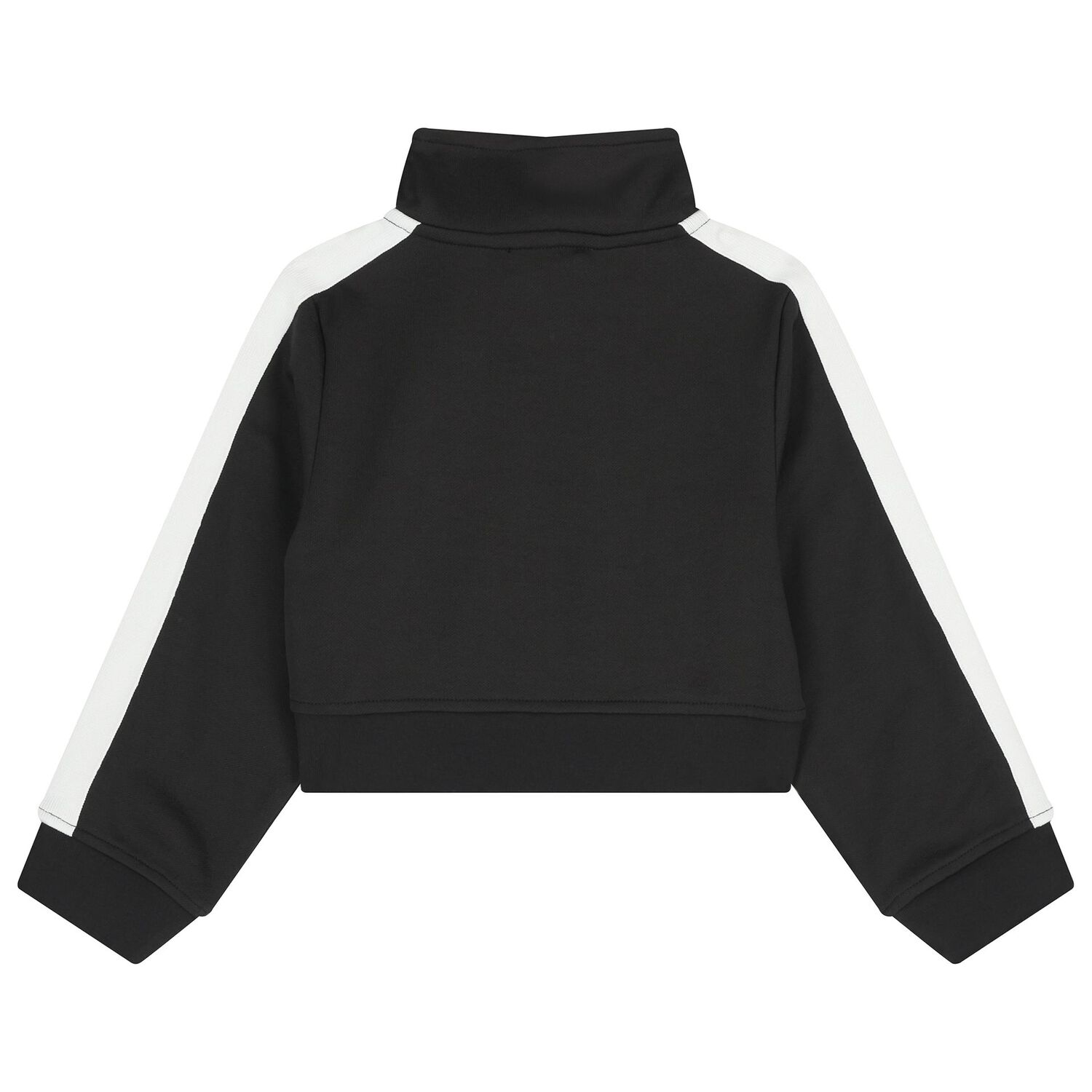 Girls Black Logo Zip Up Top, 1, hi-res