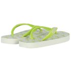 Ivory & Green Logo Flip Flops, 1, hi-res