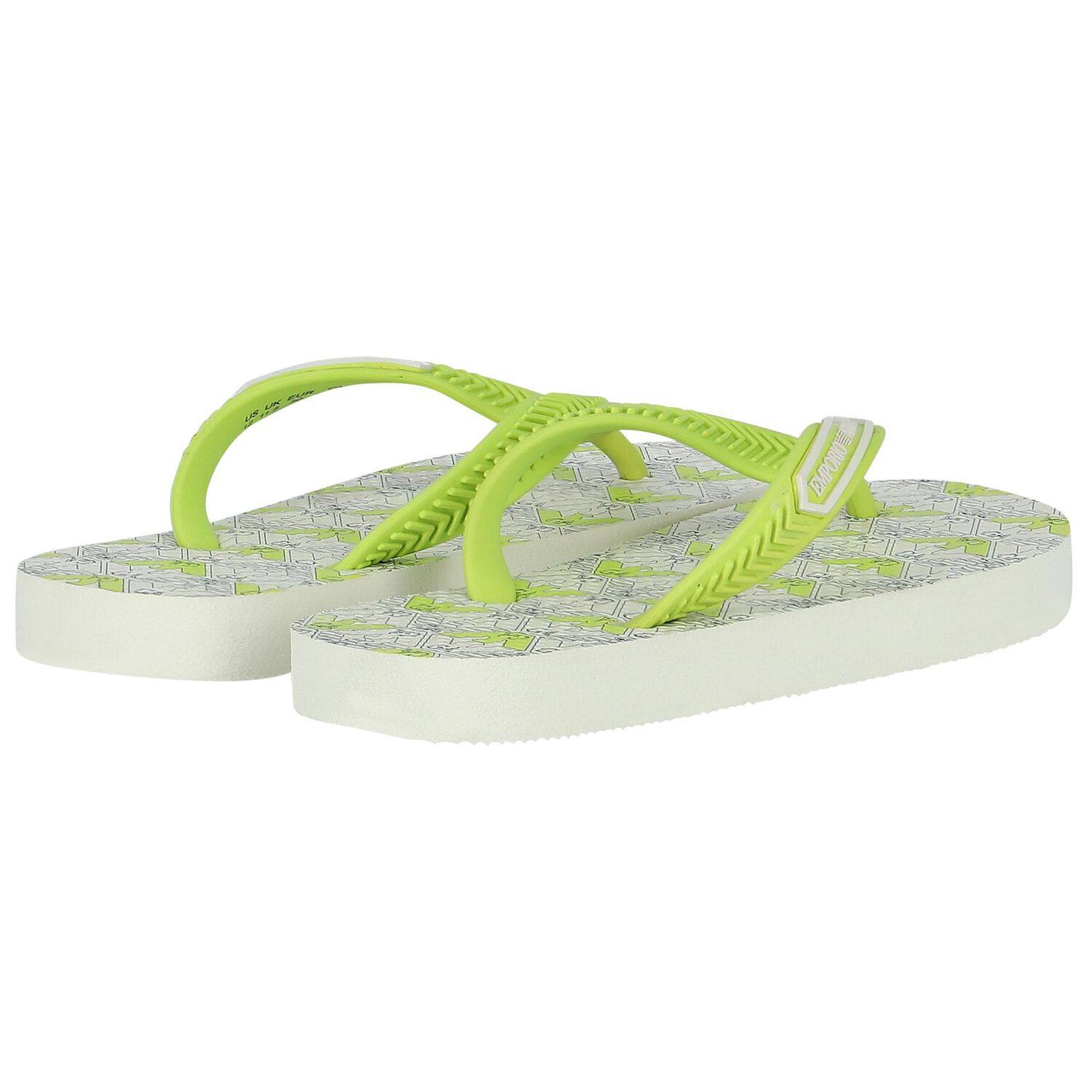 Ivory & Green Logo Flip Flops, 1, hi-res image number null