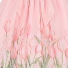 Girls Pink Floral Chiffon Dress, 1, hi-res