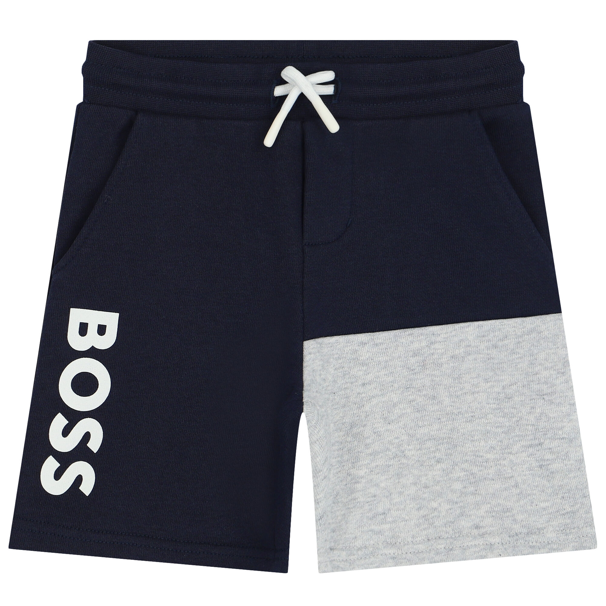 BOSS Younger Boys Navy Blue Logo Shorts Junior Couture UAE