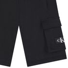 Boys Black Logo Shorts, 1, hi-res