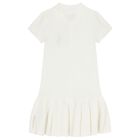 Girls White Logo Polo Dress , 1, hi-res