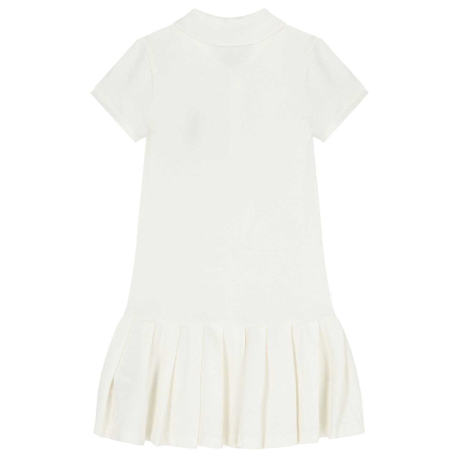 Girls White Logo Polo Dress , 1, hi-res