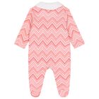 Baby Girls Pink Zig Zag Babygrow, 5, hi-res
