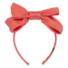 Girls Coral Bow Headband, 1, hi-res