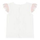 Baby Girls White & Pink Tulle Skirt Set, 2, hi-res